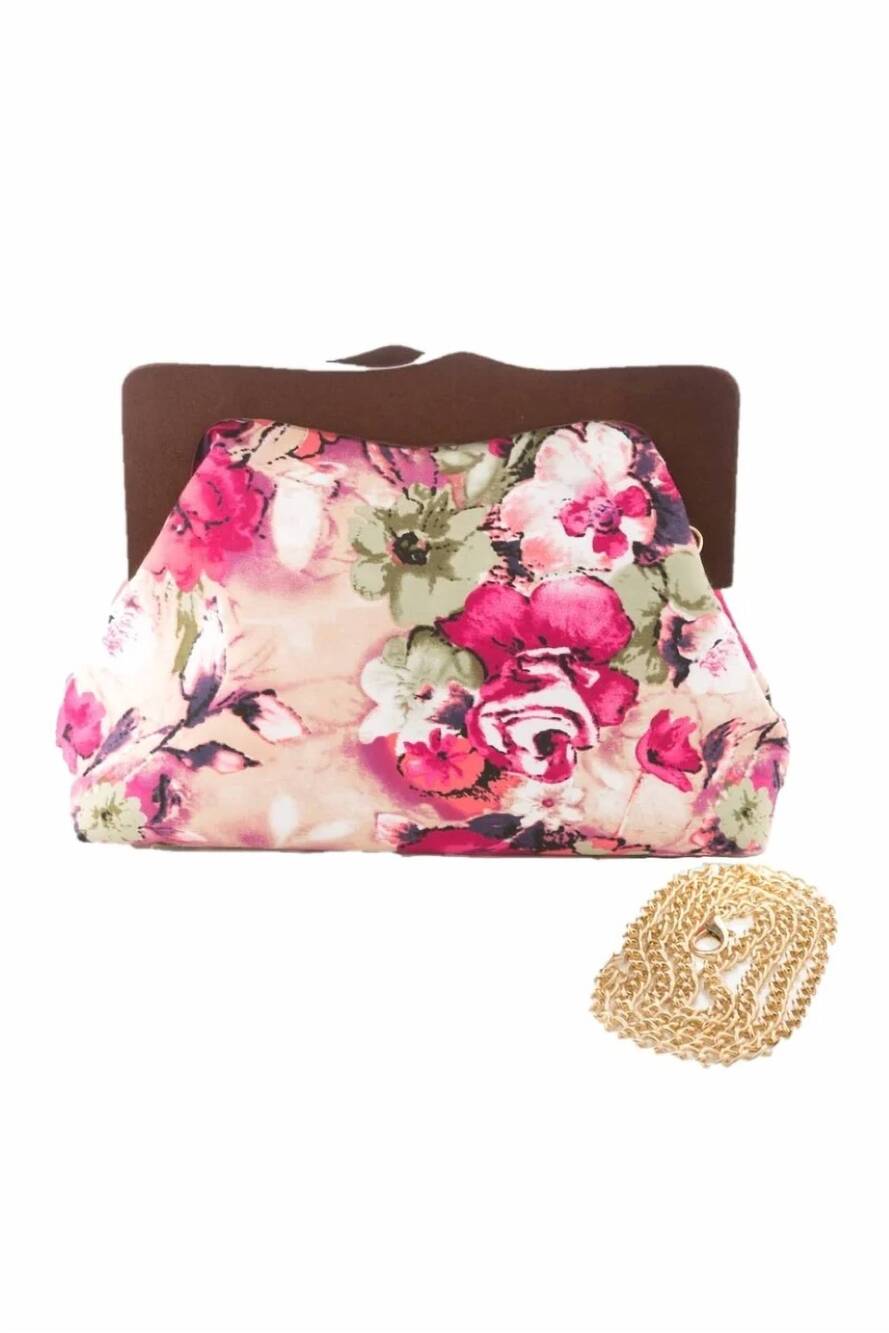 NEW HEARTS & ROSES women's samantha clutch bag in floral wood